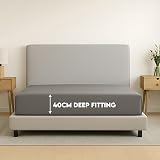 Moonlight Bedding King Size Fitted Sheet 40cm Deep Grey Microfiber view 2