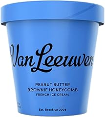 Van Leeuwen Premium Peanut Butter Brownie Honeycomb French Ice Cream, 14 oz (Frozen)