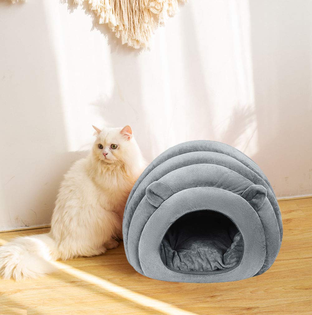 IBLUELOVER Cat Cave Bed Igloo House Pet Bed Warm Tent Bed Dog Cozy Nest Bed Soft Sleeping Bag Cute Caterpillar Tent Anti Slip Pet House with Removable Mat for Cat Kitty Small Puppy Dog Animals