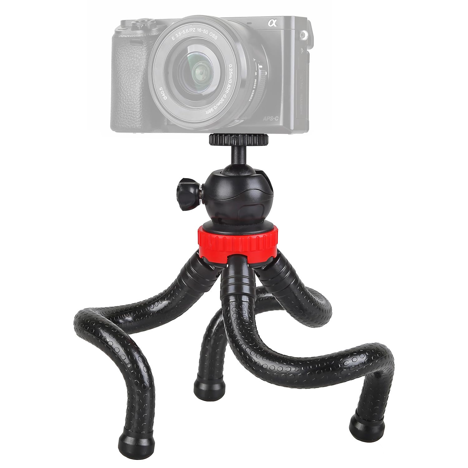 ayex Flexible mini tripod, mini tripod with ball head and smartphone holder, suitable for indoor and outdoor use, for smartphone, action cam or camera, vlogger holder, perfect for on the go.