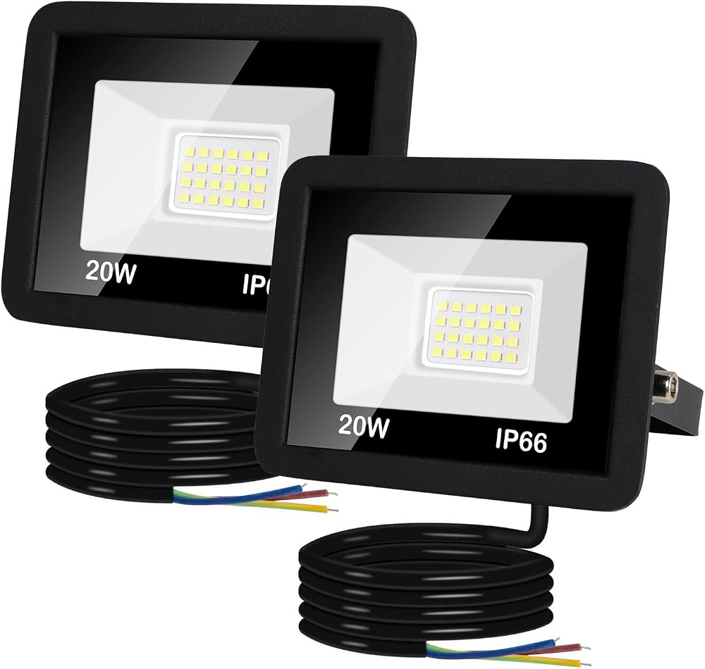 Caldarax 20W LED Floodlight Outdoor 2000LM IP66 Waterproof 6000K Daylight White