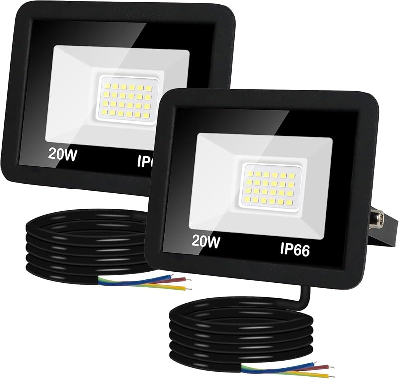 Caldarax 20W LED Floodlight Outdoor 2000LM IP66 Waterproof 6000K Daylight White