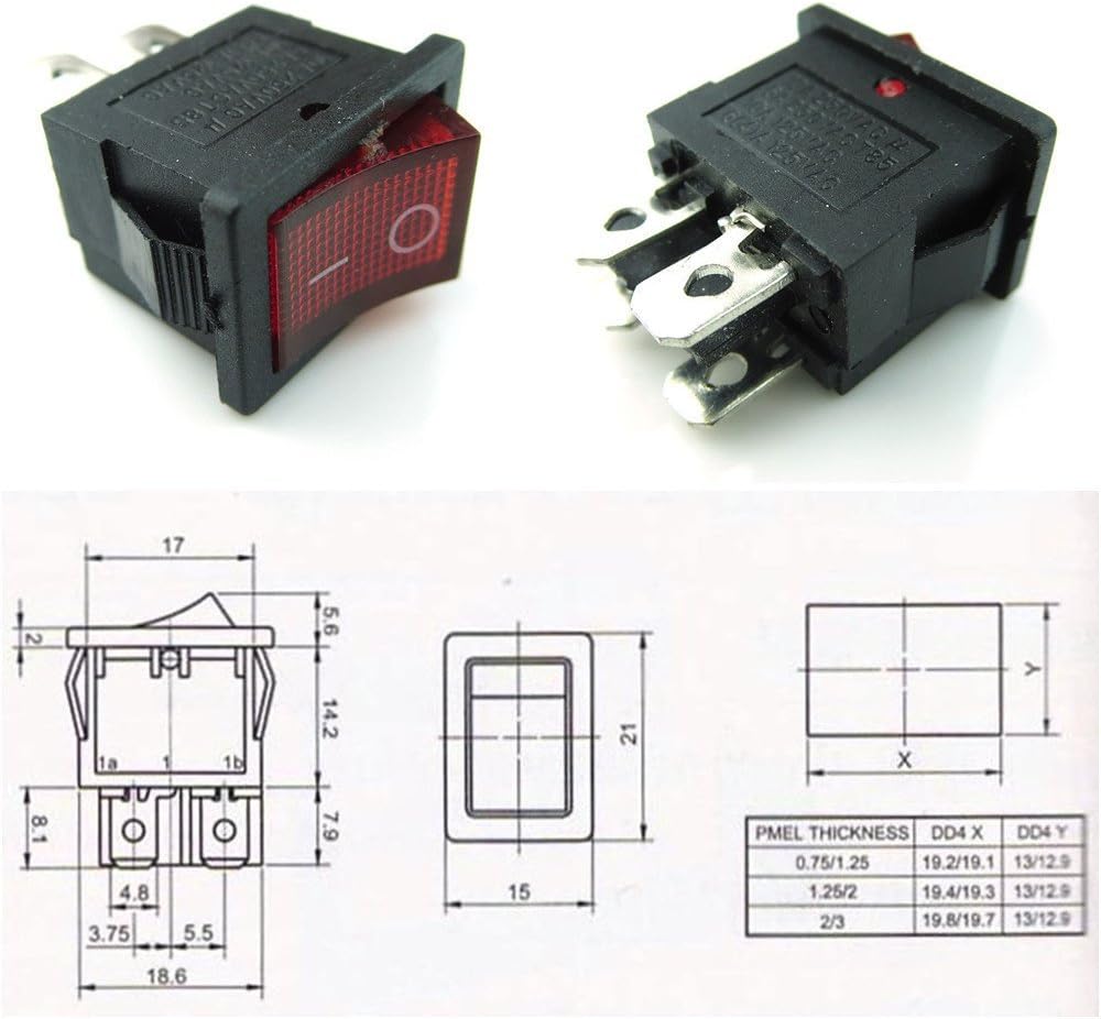 Cess Hull Shape Snap In Kcd1 104 4 Pin On Off Switch With