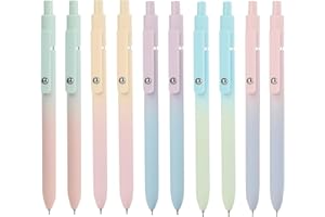 Ddaowanx Gel Pens, 10 Pcs 0.7mm Quick Dry Black Ink Pens Fine Point Smooth Writing Pens, Cute Office School Supplies Gifts for Women (10 Pcs Gradient-Black Ink)