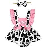 Slanavel Baby Girl 1st Birthday Outfit Infant Girl First Birhtday Bodysuit Baby Cow Birthday Backless Outfit
