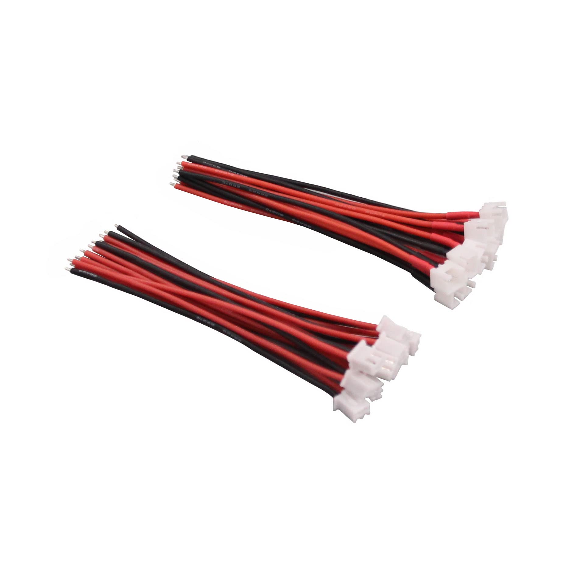 OliYin 10pairs JST-XH 2.54mm 1S 2 Pin Balance Plug Lead Socket Male and Female Connector with 22awg 10cm Silicone Wire Cables