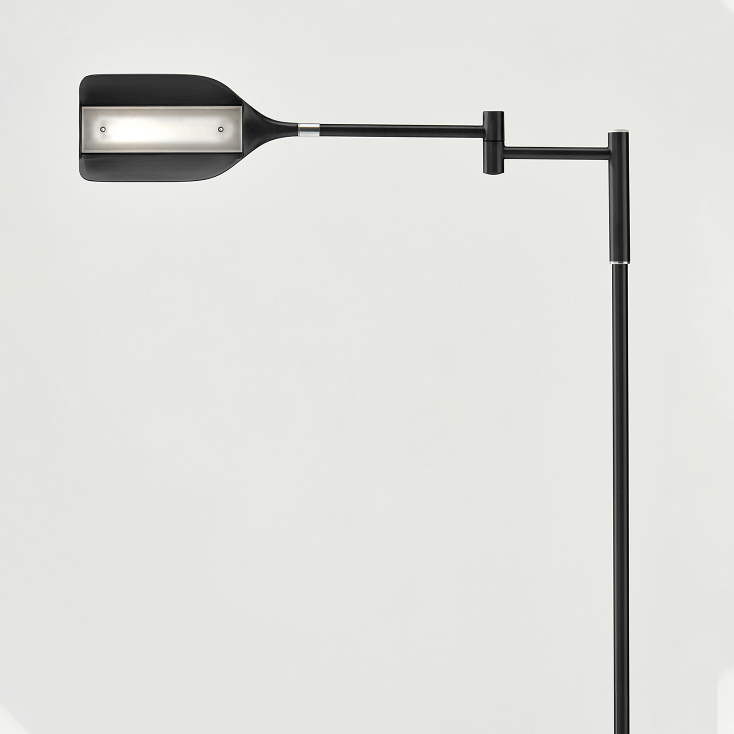 Brightech Leaf Pharmacy LED Reading Lamp, Dimmable Floor Lamp with Easy Rotation Over Chair or Desk for Living Rooms & Offices, Adjustable Standing Lamp, Tall Lamp for Sewing & Craftwork - Jet Black