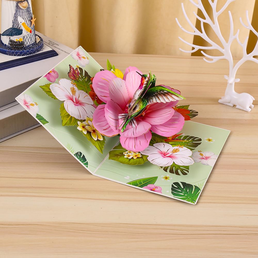 Pop Up Card, Butterfly and Flower 3D Greeting Card with Envelope for ...