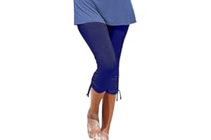 QEAGHOU Capri Pants for Women Casual Summer Beach Pants Quick Dry Lightweight Pants Drawstring Crop Vacation Pants