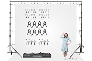 LS LIMO STUDIO LIMOSTUDIO LimoStudio (Upgraded Super Duty) 12.5 x 10 ft. New Gen. Extra Large & Wide Adjustable Backdrop Stands, Heavy Duty Background, Strong Pole No Bending No Shaking, Enhanced Stability, Accessory, AGG3002