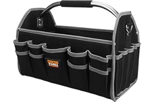 Oversized Sturdy Hand Carry Tool Storage Bag With Reinforced Base And Multiple Pockets For Electricians And Maintenance Crews