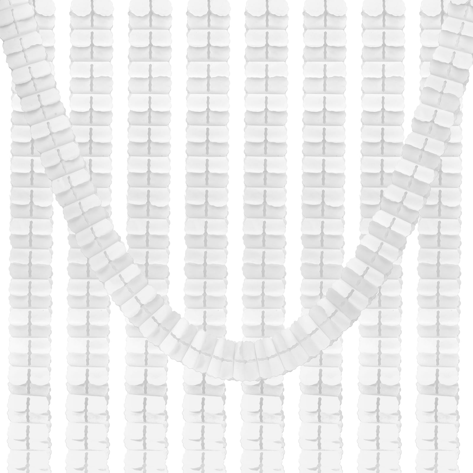 PATIKIL 9.8ft Four-Leaf Garland, 9 Pack Tissue Paper Hanging Flower Garland Reusable Streamers for Party Wedding Backdrop Decorations, White