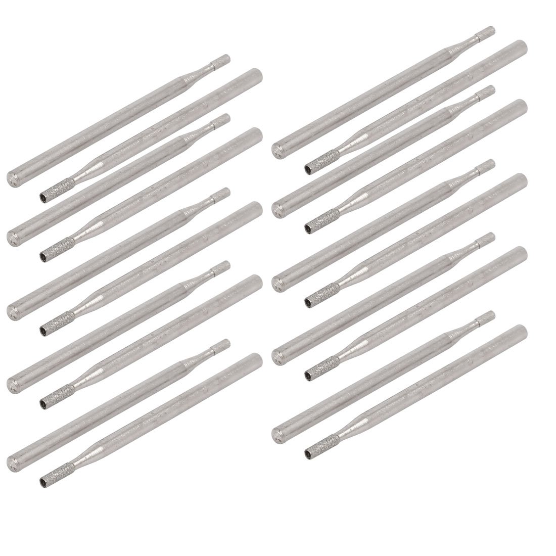 Sourcingmap 2.35mm Shank 1.5mm Dia Cylindrical Concave Head Diamond Mounted Points 20pcs
