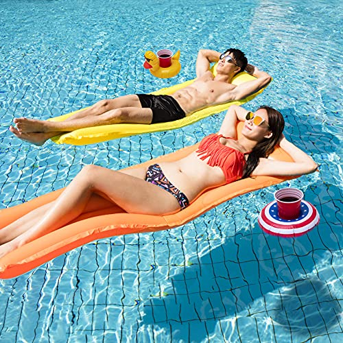 Rainbow Kingdom Inflatable Drink Holders, 12 Packs Inflatable Cup Coasters Drink Floats Floating Drink Holder Bath Toys for Kids and Swimming Pool Party