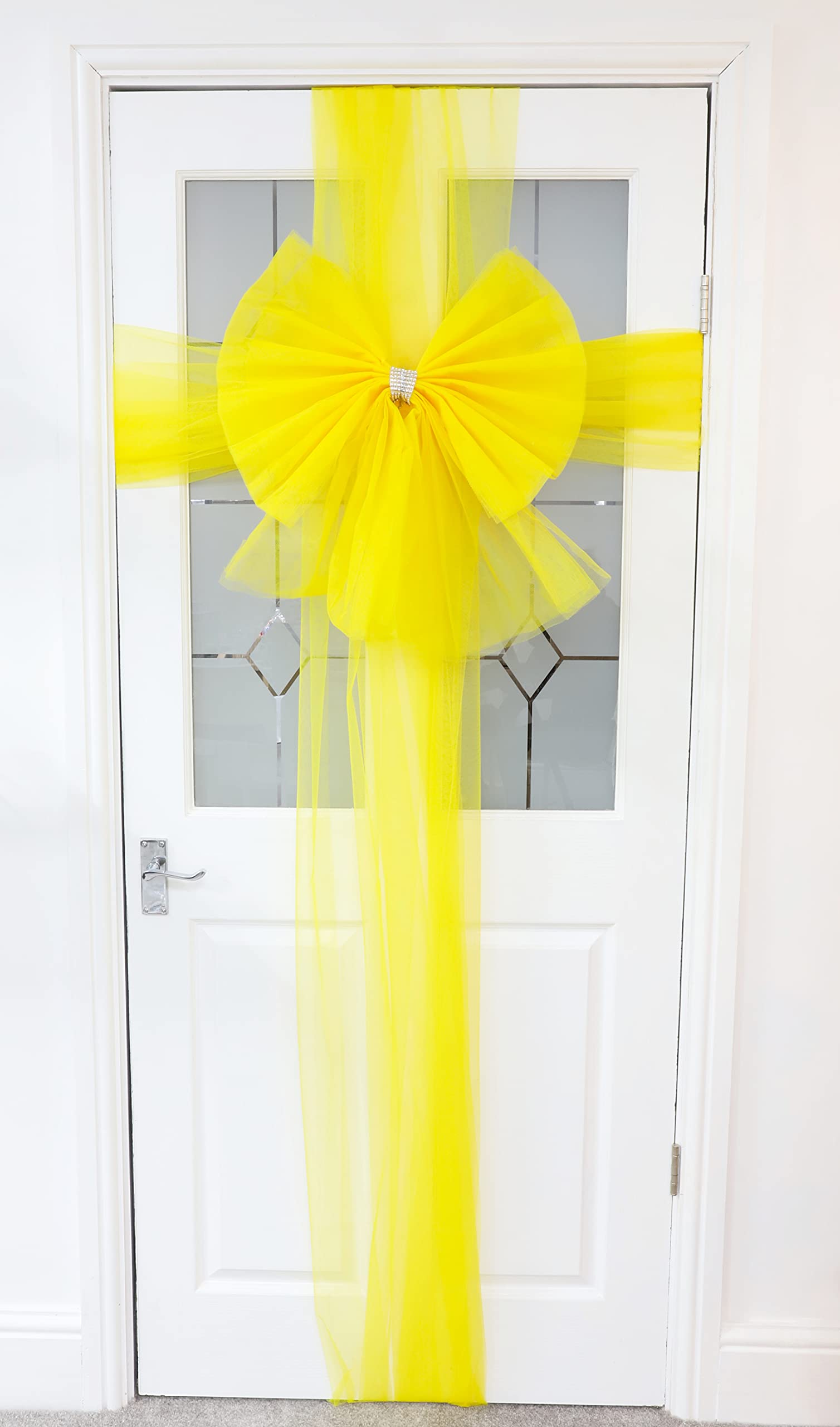 Christmas Concepts® DIY Decorative Door Bow With Diamante Decoration - Wedding/Parties/Christmas (Yellow)
