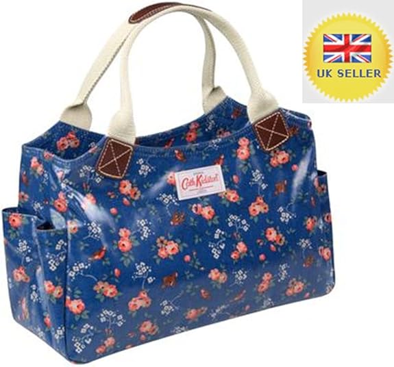 Genuine Real Cath Kidston Navy Blue British Birds Floral Flower Ladies
