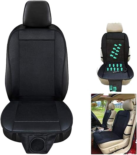 Amazon Co Jp 車の座席クールクッションカーシートカバー12v夏カバー冷却換気されたファン調整済みクーラーパッド換気クッション通気性ホームオフィス 黒 ホーム キッチン