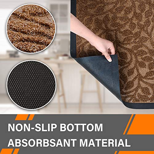 image for Mibao Durable Rubber Door Mat, Waterproof Non-Slip Easy Clean Low-Prof