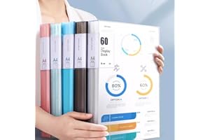 5 Pcs Presentation Book with Clear Sheet Protectors LM 60 Pockets A4 Portfolio Folder Binder Display, 120 Pages Bound Sheet P