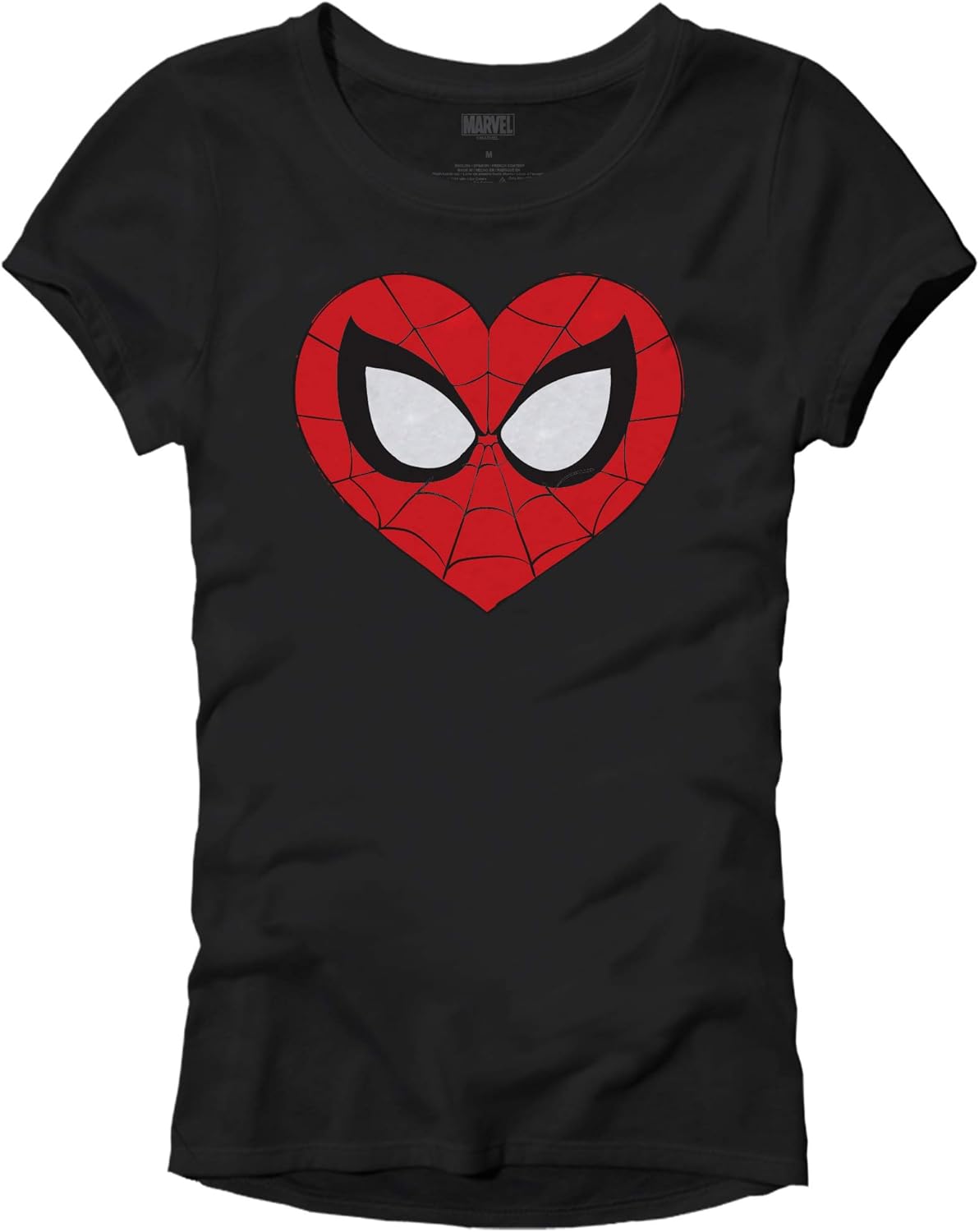 Marvel Spider-Man Face Mask Heart Logo Symbol Womens Juniors T-Shirt