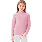 Dreammonkey Girls Mock Turtleneck Long Sleeve Shirt Basic Base Layer Casual Tee Tops for Toddler Kids 2T-13Y
