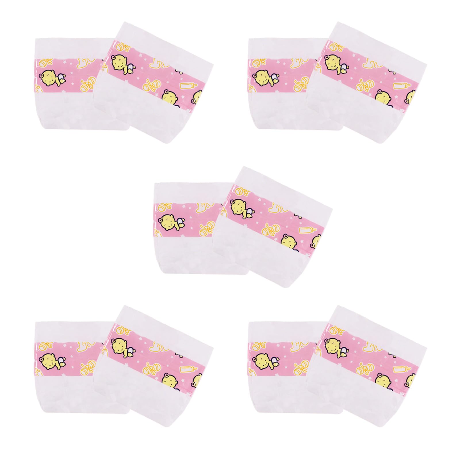10 Pcs Doll Diapers for 14-18 Inch Dolls, Sweet Realistic Doll Baby Diapers Accessories for 35 43 45cm Dolls Reusable Pink Doll nappies Promotes Empathy, Gifts