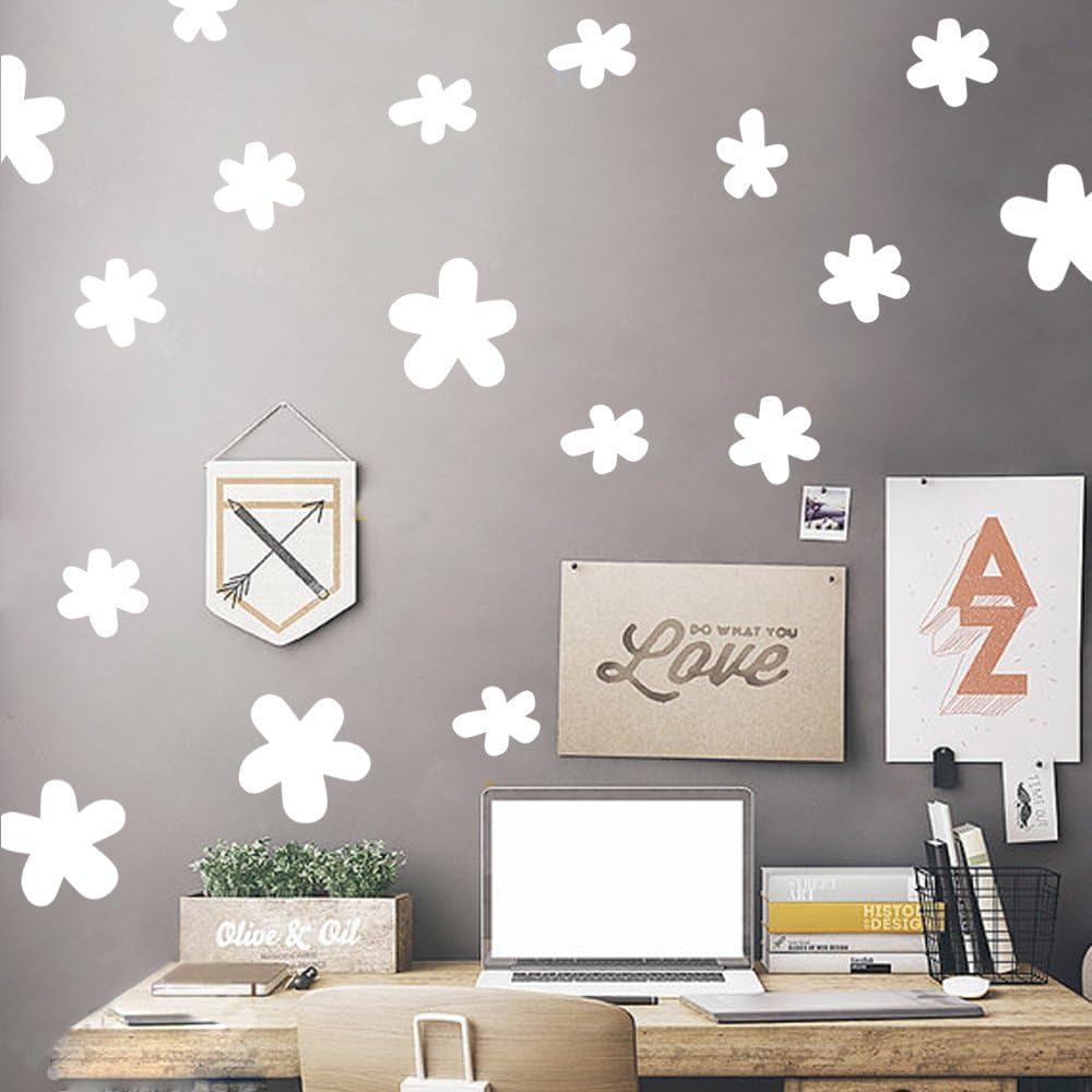 Lichi DIY Small Flower Wall Sticker Decal for Children Nursery Room - White - Image 4