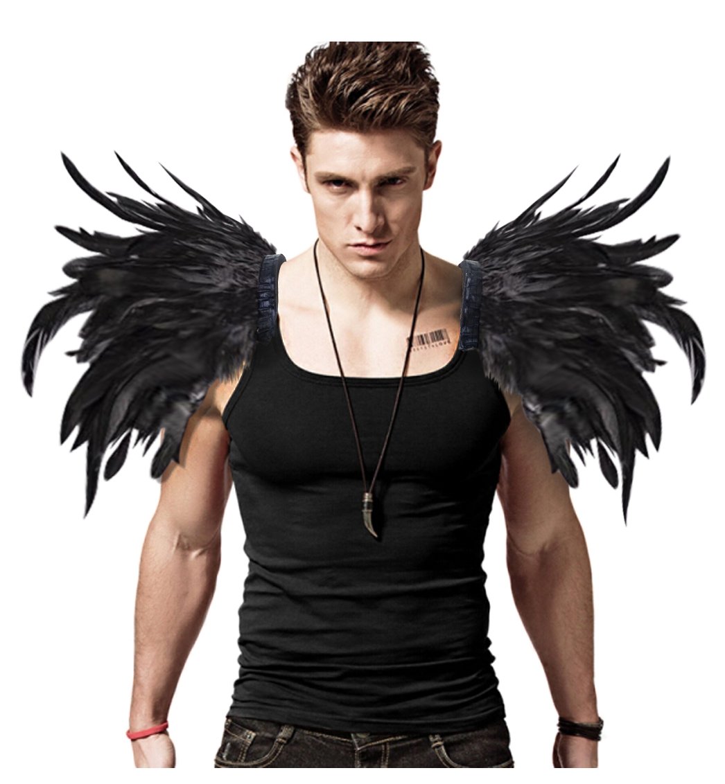 Gothic Feather Epaulet Shrug Real Feather Shoulder Straps  display picture 1