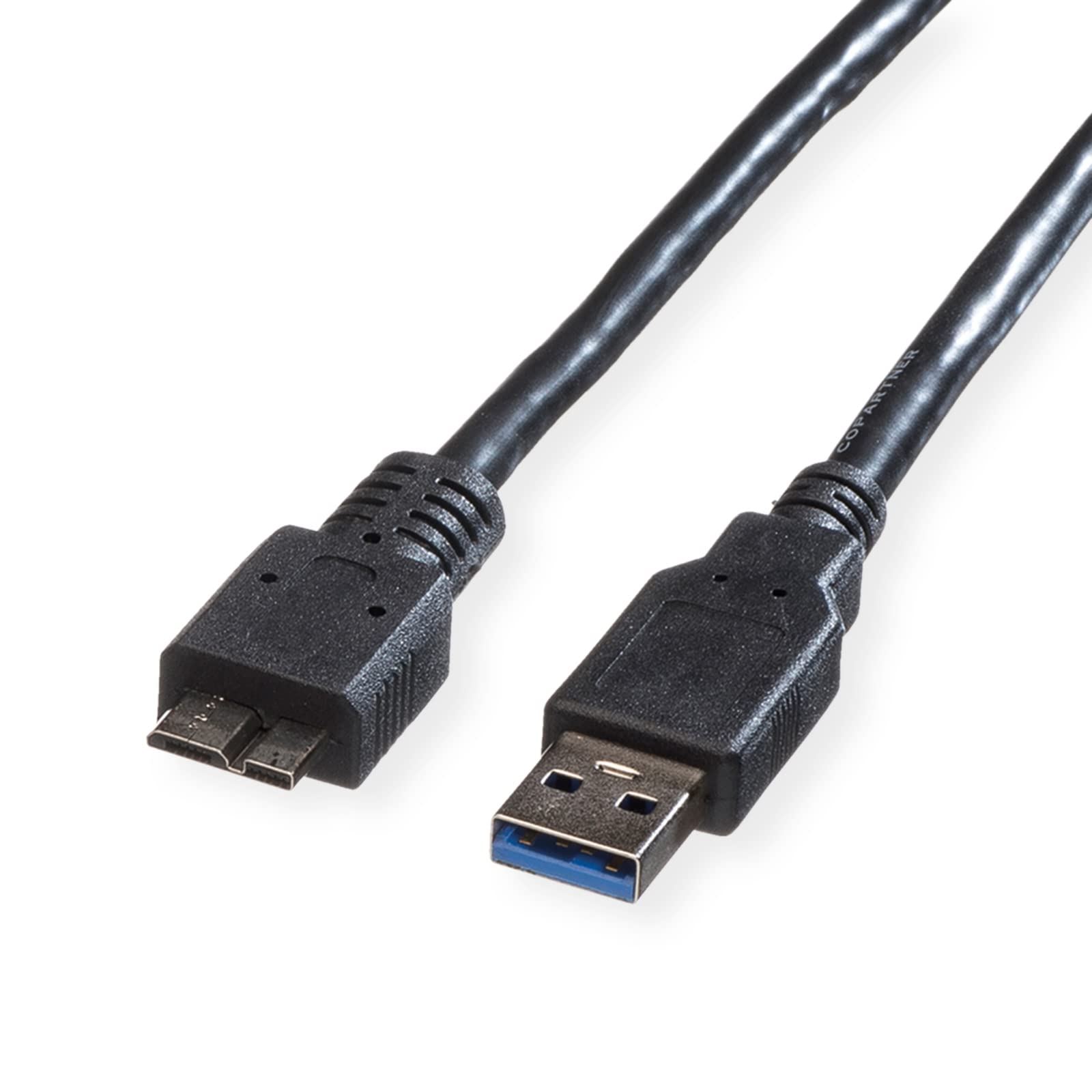 ROLINE USB 3.2 Gen 1 Cable, A ST - Micro B ST, Black, 3 m