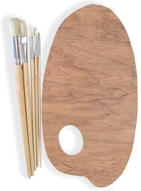 Artist's Professional Long Handled Paint Brushes With Wooden Palette