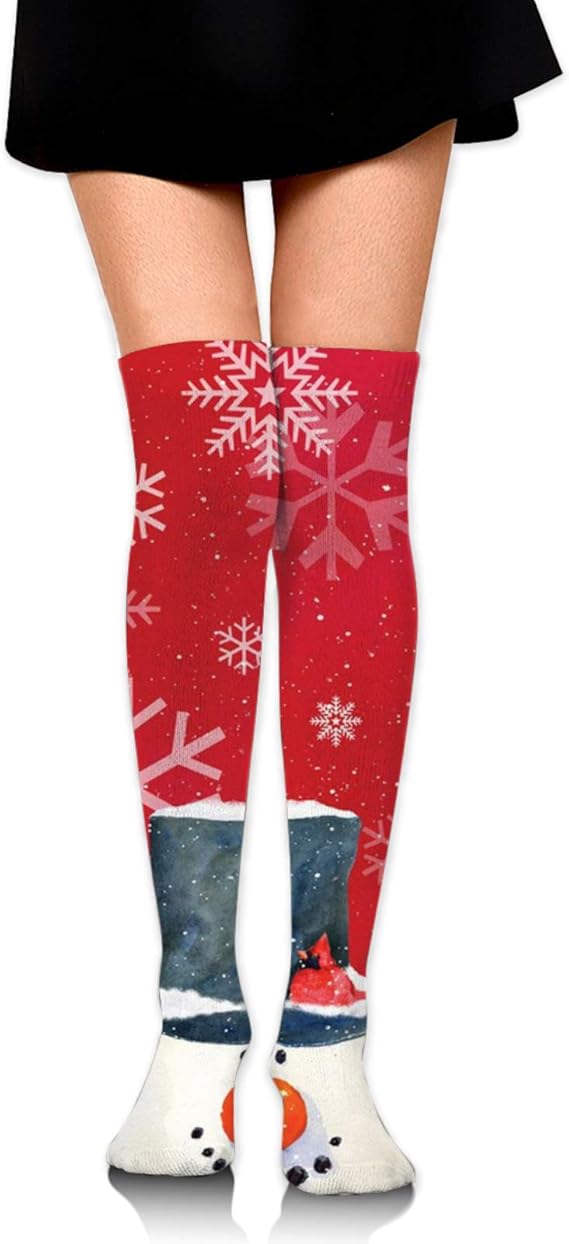 Amazon.com: Women's Christmas snowflake red Thigh High Socks Over the Knee High Stocking 