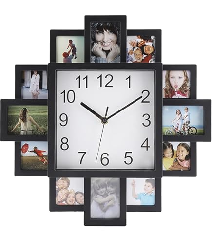 フォトフレーム  BLISSTIME PICTURE FRAME & CLOCK Amazon.com: Timelike DIY Frame Clock, Black, 40cm x 40cm x 4.5cm