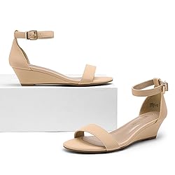 DREAM PAIRS Women's Ankle Strap Low Wedge Sandals