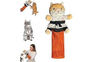 Karate Kitty Puppet, Cat Wrestling Glove with Protective Forearm Sleeve, Interactive Cat Puppet Wrestler Toys for Kitten Adul