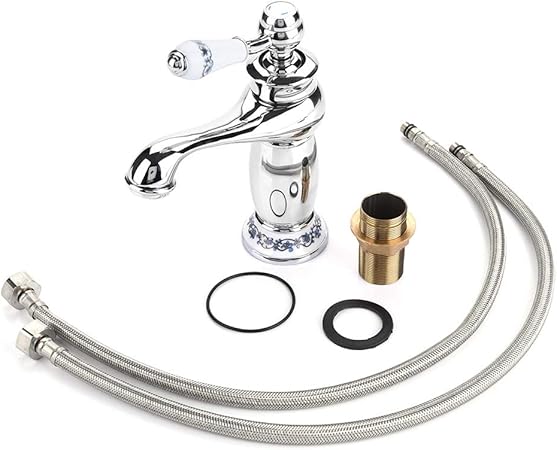 Cikonielf Grifo Mezclador de una manija con Estampado Floral de latón