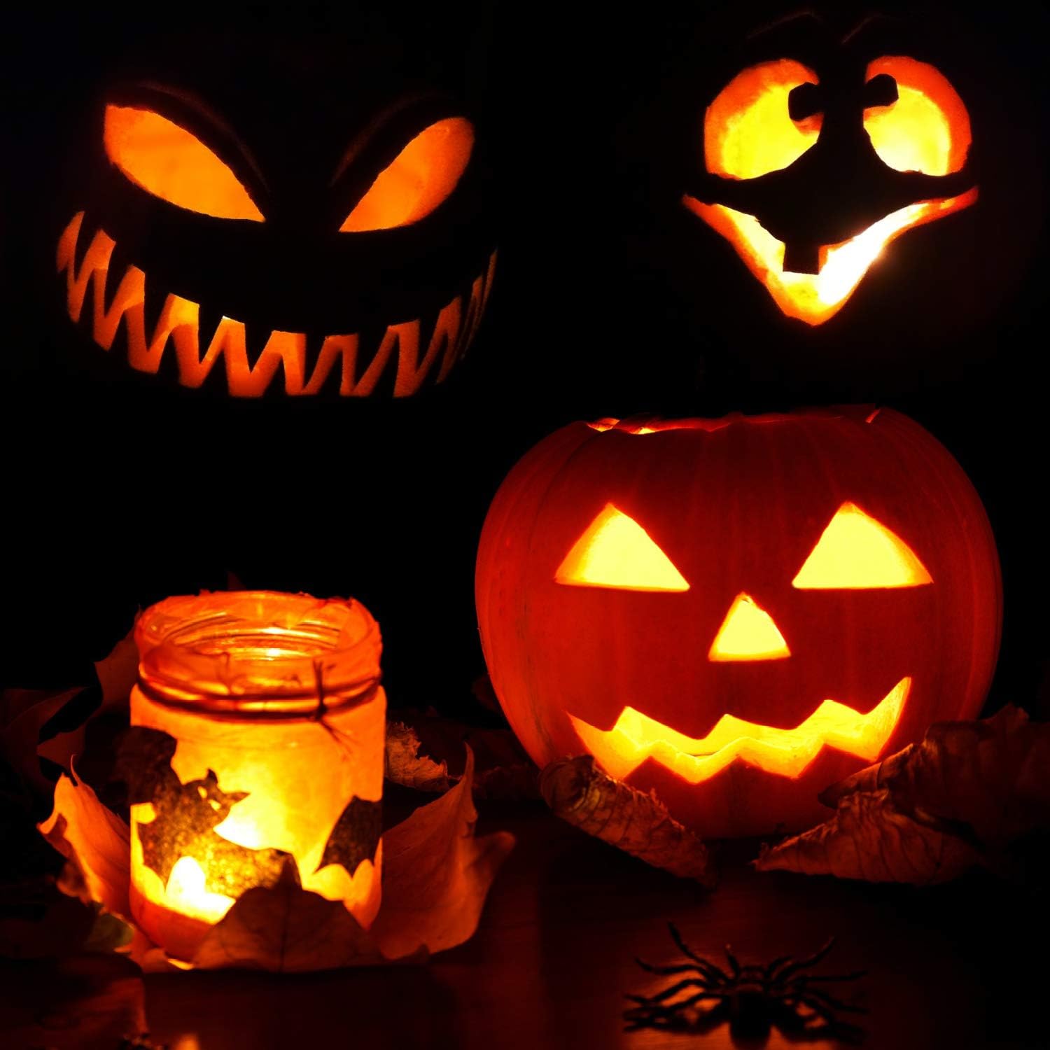 com-four® 2X LED Lights for Halloween, Flashing Pumpkin LED Lights for Hollowed Out and Carved Pumpkins - Image 3