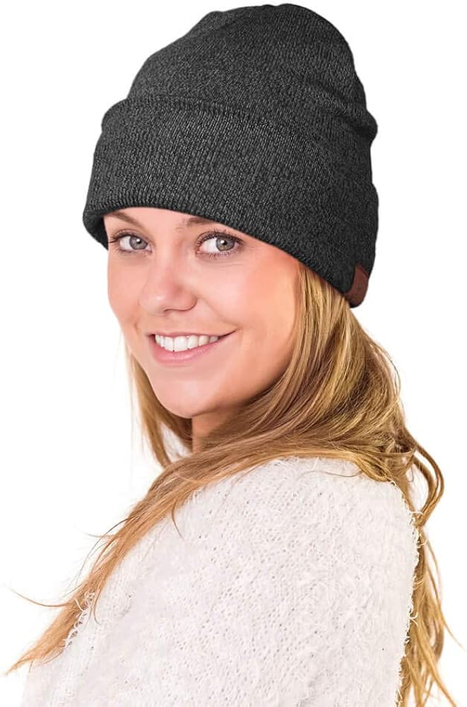 OZERO Winter Beanie Daily Hat Warm Polar Fleece Ski Stocking Skull Cap for Men and Women Gray: Clothing