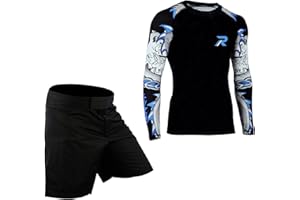 ROAR-INT Roar MMA Rashguard & BJJ Grappling Shorts Cage Fight Jiu Jitsu Spats No Gi Sets