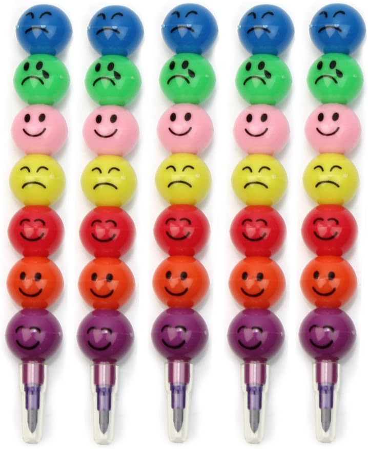 Pinzhi® 5pcs Rainbow Stacker Swap Tip 7 Colors Wax Crayon Pencil Set Filler Nice Gifts for Drawing