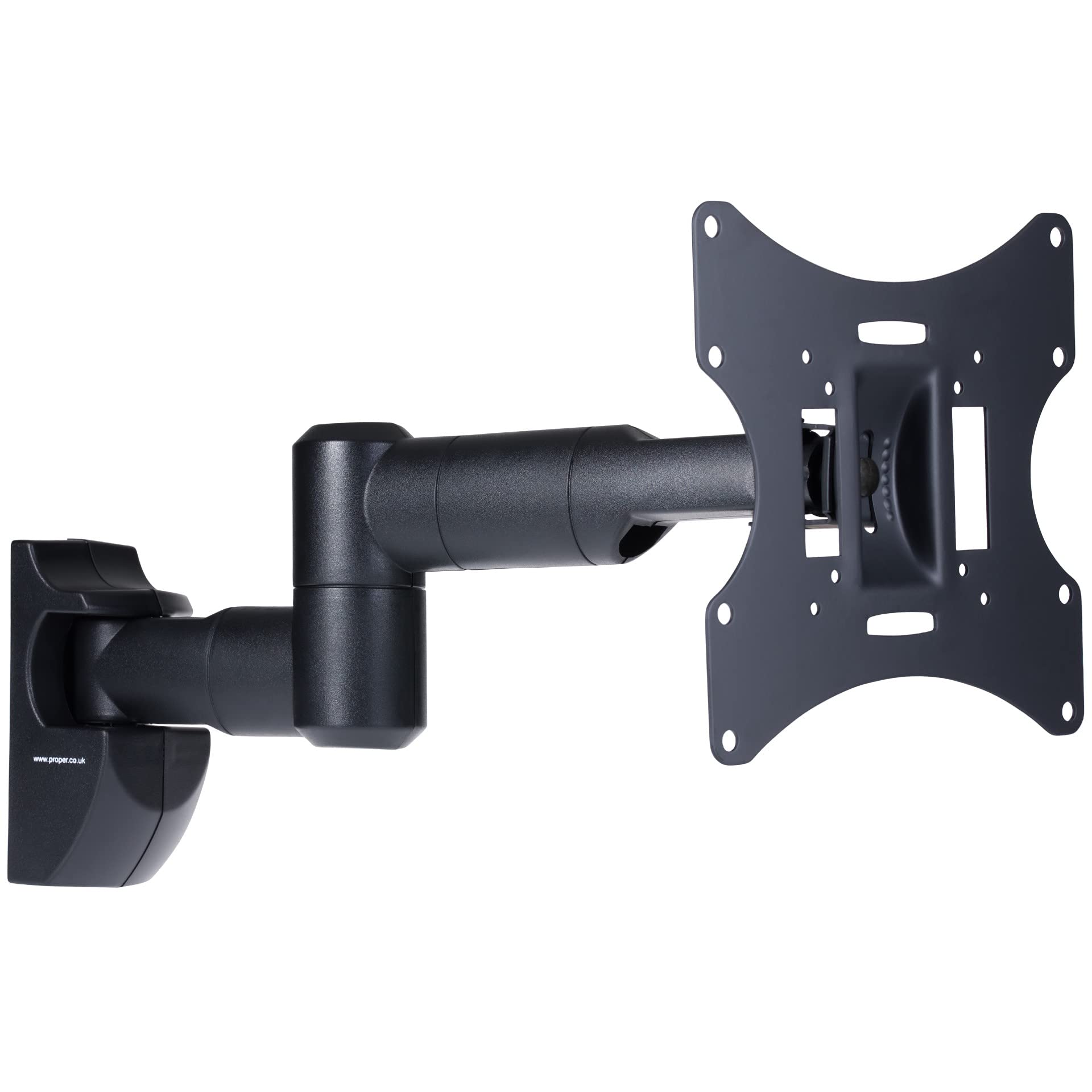 ProperAV Swing Arm TV Wall Bracket 23" 24" 28" 32" 37" 40" 42" 43" 46" Tilt 20° VESA Max 200x200 Dual Pivot Black — image 1