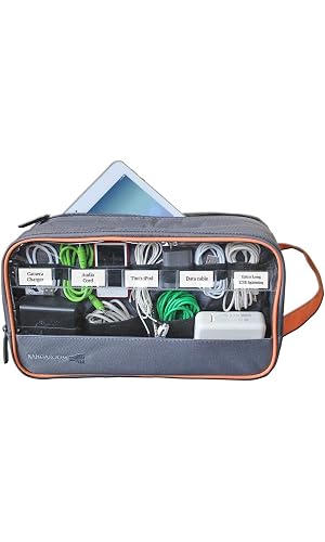 G.U.S. [2017 Update] 2-Sided Drawer and Desk Organizing Pouch - Classic Gray with Orange