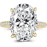 RODIFFY 5.0/8.0CT Excellent Oval Cut Engagement Ring,D-Color VVS Big CZ Gemstone S925 Promise Ring