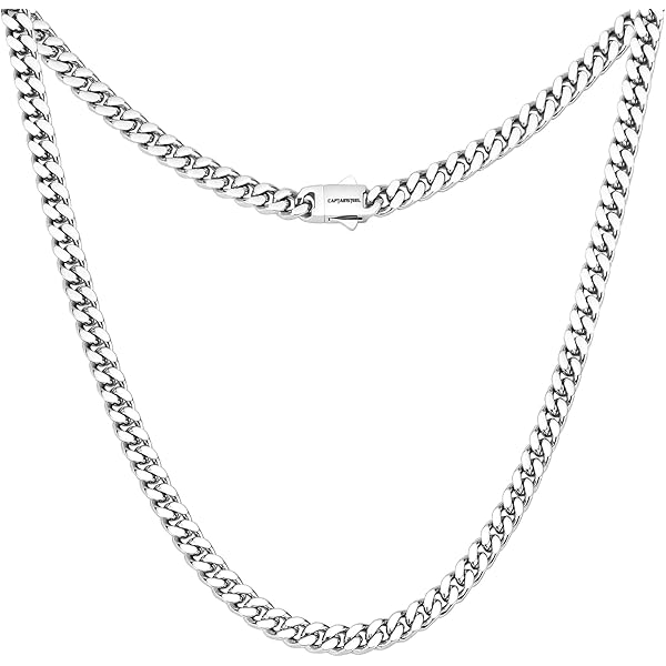 CaptainSteeL Cuban Link Chain for Men- 316L Stainless Steel