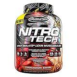 MuscleTech Nitrotech Whey Isolate Plus Lean Musclebuilder Protein Powder, Cinnamon Swirl, 4 Pound