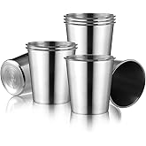 Tosnail 8 Pack 8 oz Stainless Steel Cups, Small Metal Cups, Unbreakable Drinking Glasses, Water Tumblers