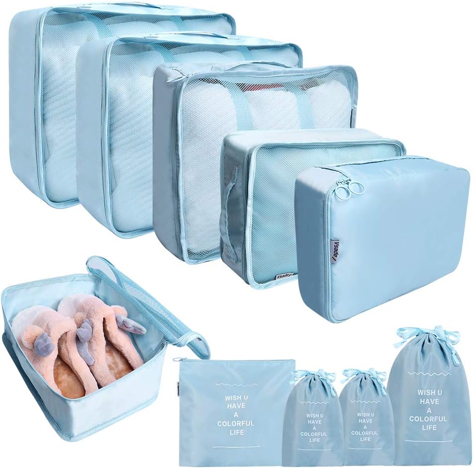 Packing Cubes for Suitcase, 10 Pcs Travel Luggage Packing Organizer