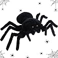 HyDren Giant Stuffed Spider Toy Huge Realistic Black Spider Stuffed Animal Plush Pillow Funny Prank Toys(15.75 x 9.84 Inch)