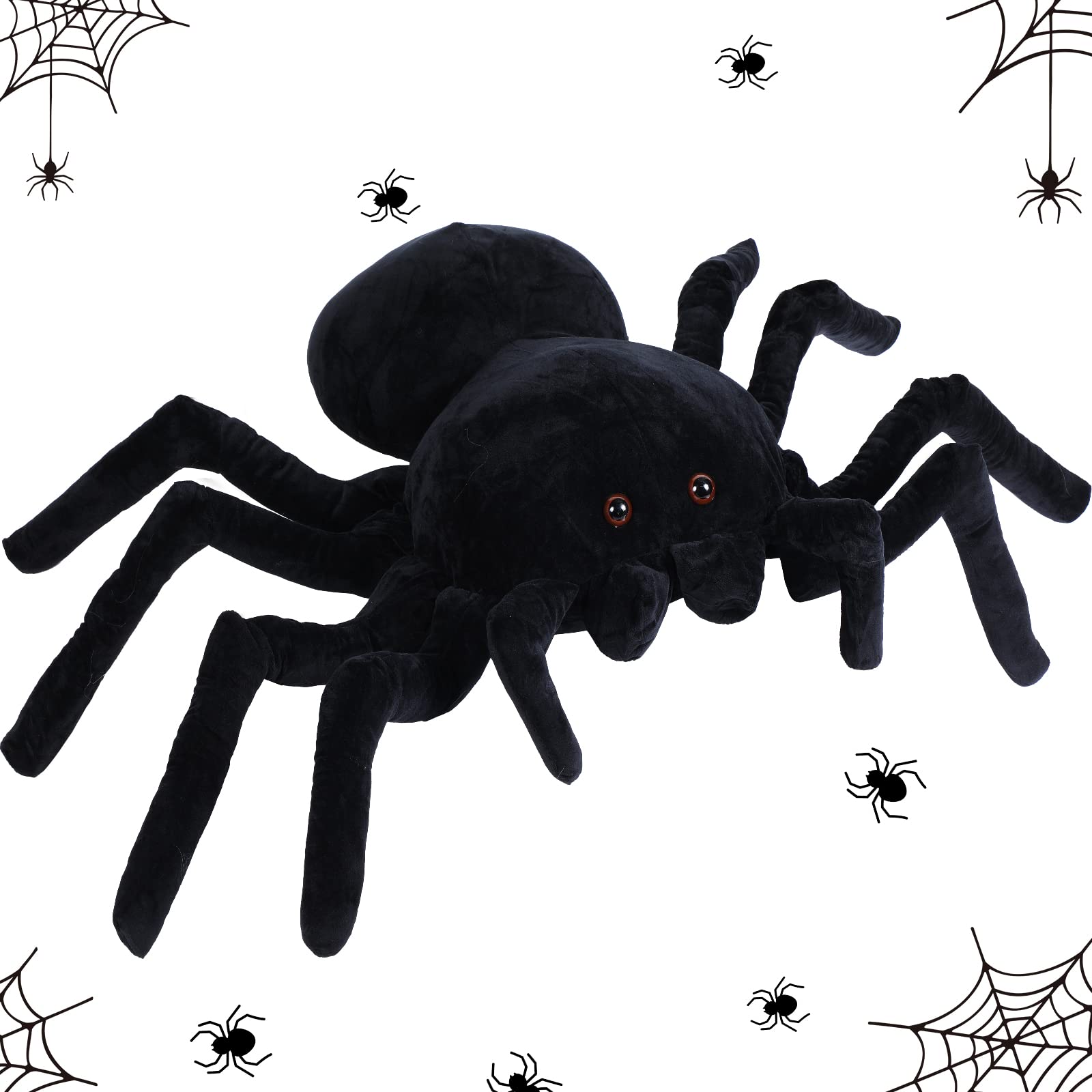 Photo 1 of HyDren Giant Stuffed Spider Toy Huge Realistic Black Spider Stuffed Animal Plush Pillow Funny Prank Toys(47.24 x 31.5 Inch)