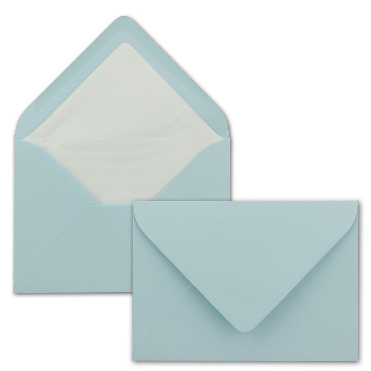 Neuser FarbenFroh Envelopes B6 176 x 125 mm, Wet Sealing, Coloured with White Inner Lining, Gesamtparent 50 Umschläge light blue