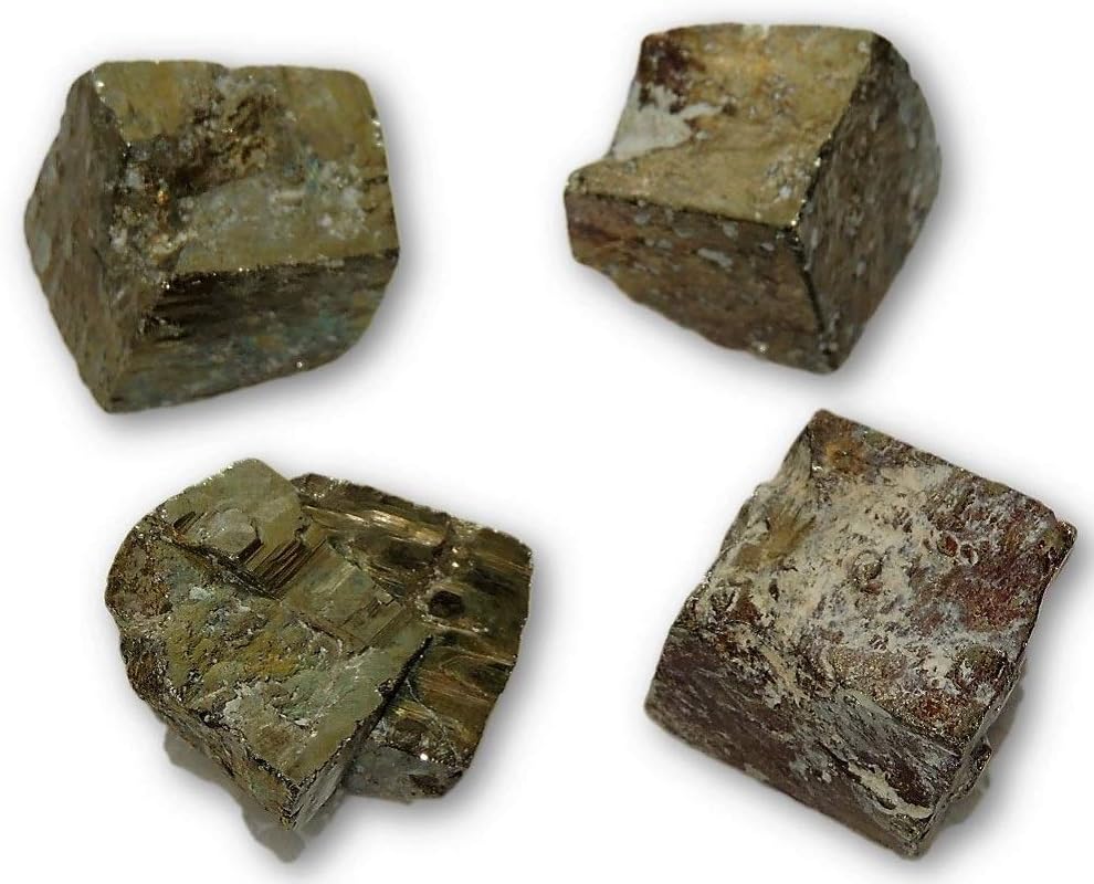 4 Iron Pyrite Fools Gold 2cm Natural Cubes. Combined Weight 148g